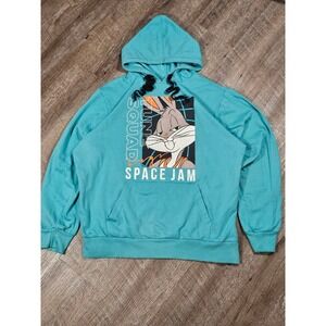 Space Jam A New Legacy Bugs Bunny Tune Squad Hoodie Teal Blue Mens XL